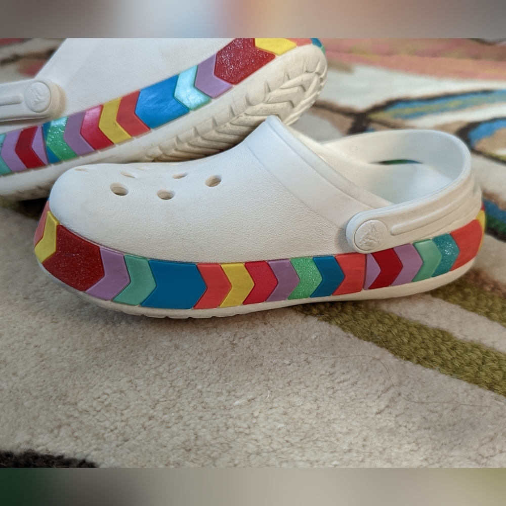 Rainbow Band Crocs Size C11